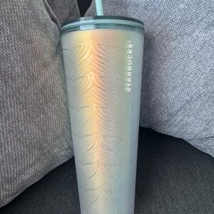 Starbucks Rainbow Tumbler with Leaf Design